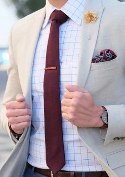 Warren Asher Short Cherry Red Square Tie Clip -Cheap TIE CLIPS Store kort r d firkantet slipsen l 2