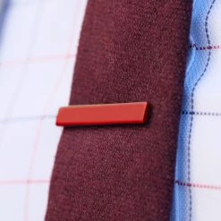 Warren Asher Short Cherry Red Square Tie Clip -Cheap TIE CLIPS Store kort r d firkantet slipsen l