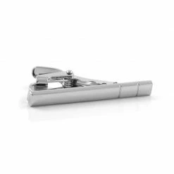 Warren Asher Short Silver-Tone Two Line Tie Clip