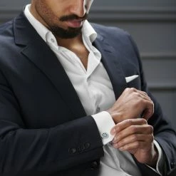 Bohemian Revolt Geo Remix | Cream, Light Blue & Black Motif Stainless Steel Cufflinks 9 Bohemian Revolt Geo Remix | Cream, Light Blue & Black Motif Stainless Steel Cufflinks -Cheap TIE CLIPS Store rel megashoot cufflinks 1 19418