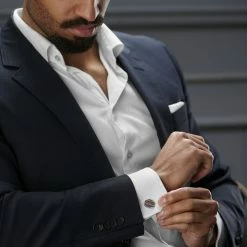 Bohemian Revolt Geo Remix | Navy Blue, Black & True Orange Stainless Steel Cufflinks -Cheap TIE CLIPS Store rel megashoot cufflinks 1 20196