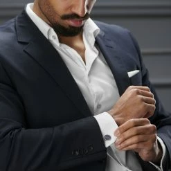 Bohemian Revolt Geo Remix | Round Royal Blue & Black Stainless Steel Cufflinks -Cheap TIE CLIPS Store rel megashoot cufflinks 1 20197