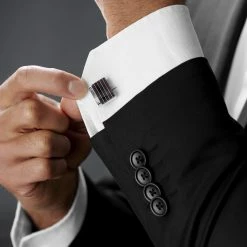 Warren Asher Rectangle Silver-Tone Stylish Maroon Wavy Cufflinks -Cheap TIE CLIPS Store rel megashoot cufflinks 1 3787