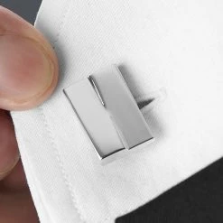 Warren Asher Square Silver-Tone Unique Divided Cufflinks -Cheap TIE CLIPS Store rel megashoot cufflinks 1 3799 bm2