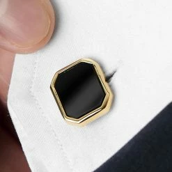 Warren Asher Gold-Tone & Black Stylish Octagonal Cufflinks -Cheap TIE CLIPS Store rel megashoot cufflinks 1 3822 bm3