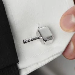 Warren Asher Silver-Tone Mjolnir Cufflinks -Cheap TIE CLIPS Store rel megashoot cufflinks 1 6846 bm2
