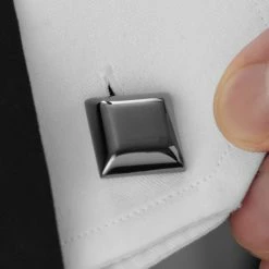 Warren Asher Square Rounded Black Cufflinks -Cheap TIE CLIPS Store rel megashoot cufflinks 1 6862 bm3