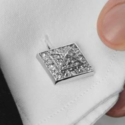 Warren Asher Square Silver-Tone Cross & Stone Cufflinks -Cheap TIE CLIPS Store rel megashoot cufflinks 1 6864 bm2