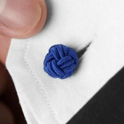 Warren Asher Cobalt Blue Knot Cufflinks -Cheap TIE CLIPS Store rel megashoot cufflinks 1 7571 bm2