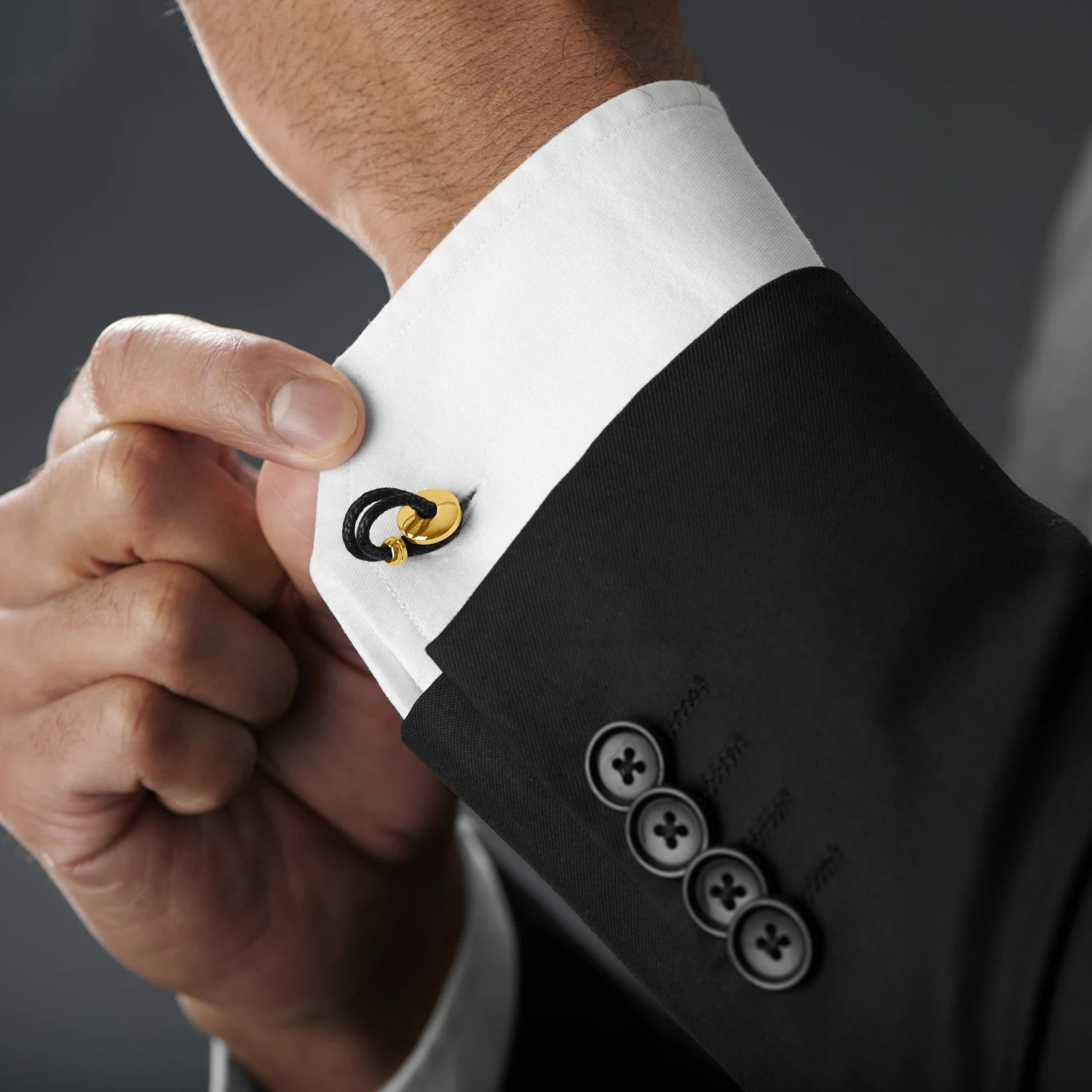 Warren Asher Gold-Tone Pawn Cufflinks 4 Warren Asher Gold-Tone Pawn Cufflinks - Image 4