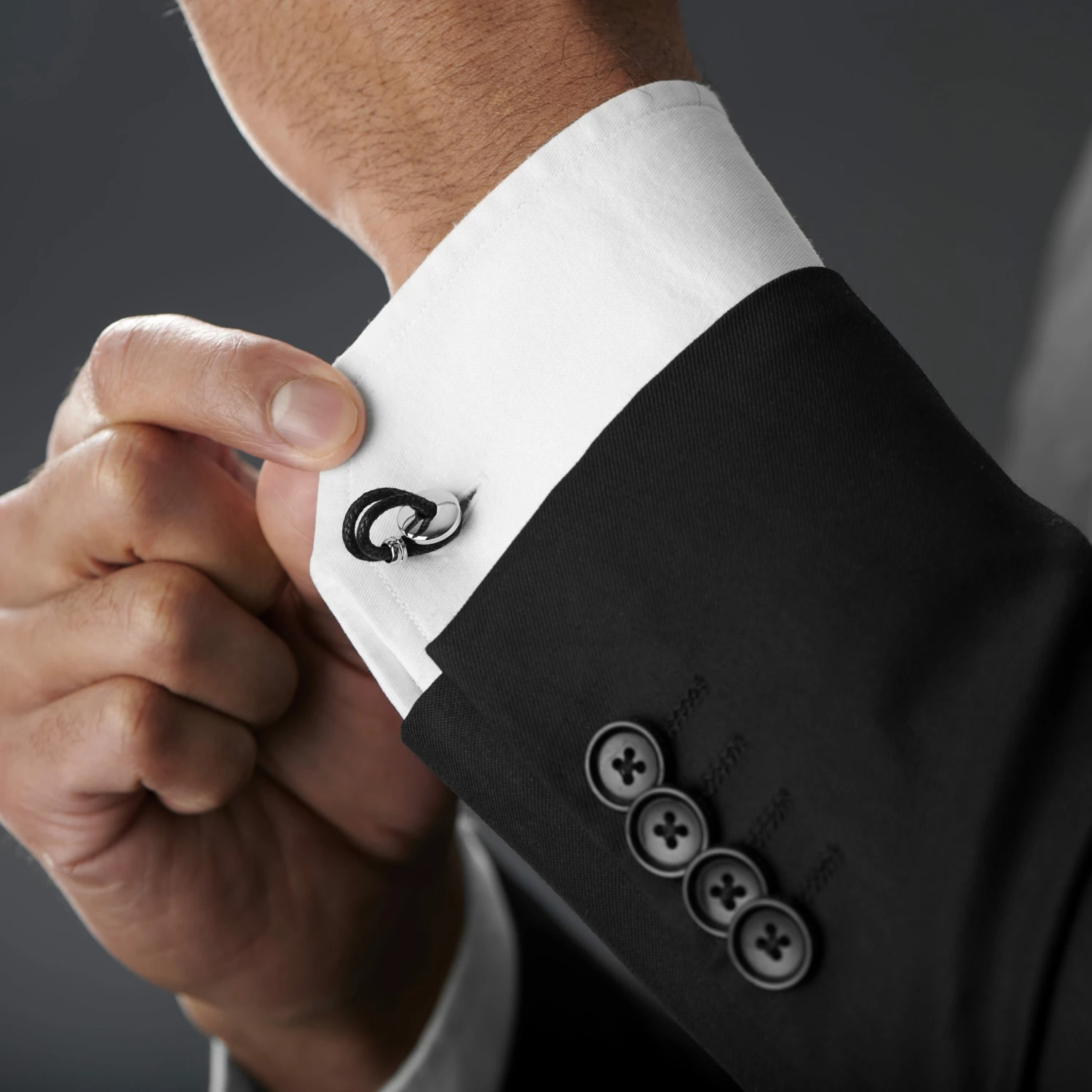 Warren Asher Silver-Tone Pawn Cufflinks 4 Warren Asher Silver-Tone Pawn Cufflinks - Image 4