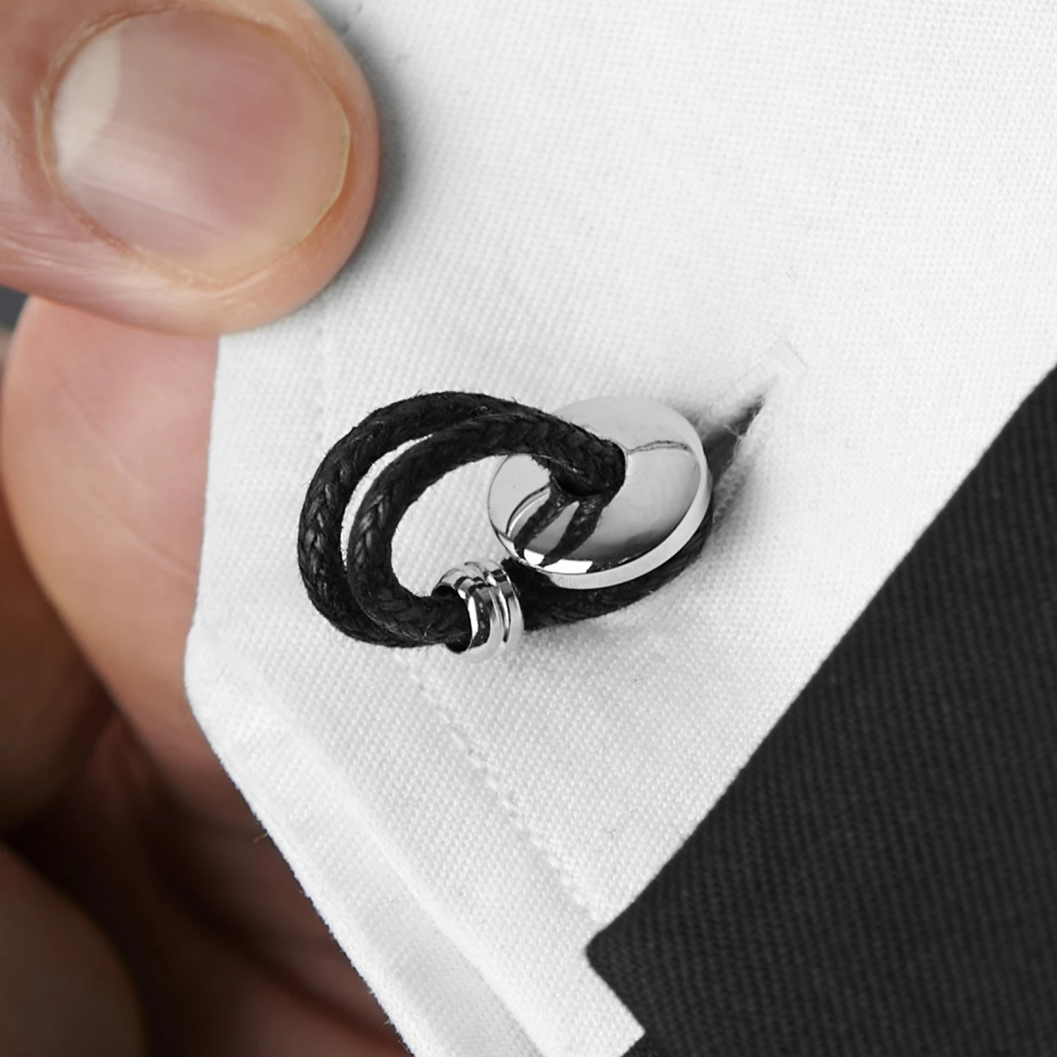 Warren Asher Silver-Tone Pawn Cufflinks 6 Warren Asher Silver-Tone Pawn Cufflinks - Image 6