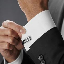 Warren Asher Black Double Merge Cufflinks -Cheap TIE CLIPS Store rel megashoot cufflinks 1 8279