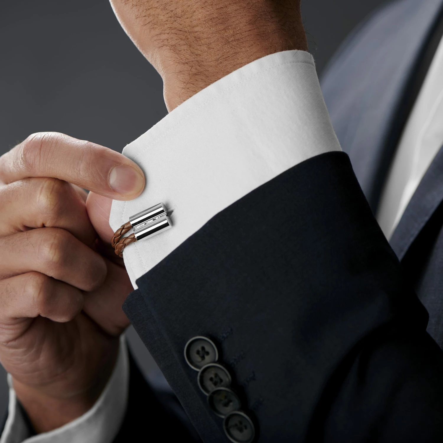 Warren Asher Chocolate Brown Double Merge Cufflinks 4 Warren Asher Chocolate Brown Double Merge Cufflinks - Image 4