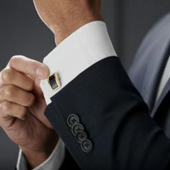 Warren Asher Gold-Tone & Black Detail Chain Cufflinks -Cheap TIE CLIPS Store rel megashoot cufflinks 1 8285