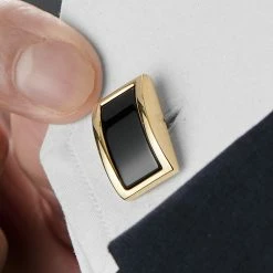 Warren Asher Gold-Tone & Black Detail Chain Cufflinks -Cheap TIE CLIPS Store rel megashoot cufflinks 1 8285 bm2