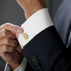 Warren Asher Rectangle Gold-Tone Wave Cufflinks 7 Warren Asher Rectangle Gold-Tone Wave Cufflinks -Cheap TIE CLIPS Store rel megashoot cufflinks 1 9418