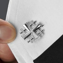 Warren Asher Silver-Tone Hashtag Cross Cufflinks -Cheap TIE CLIPS Store rel megashoot cufflinks 1 9684 bm2