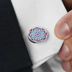 Bohemian Revolt Geo Remix | Red, Navy & Light Blue Floral Motif Stainless Steel Cufflinks 11 Bohemian Revolt Geo Remix | Red, Navy & Light Blue Floral Motif Stainless Steel Cufflinks -Cheap TIE CLIPS Store rel megashoot cufflinks 11 19417 bm2