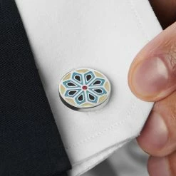 Bohemian Revolt Geo Remix | Cream, Light Blue & Black Motif Stainless Steel Cufflinks 11 Bohemian Revolt Geo Remix | Cream, Light Blue & Black Motif Stainless Steel Cufflinks -Cheap TIE CLIPS Store rel megashoot cufflinks 11 19418bm4