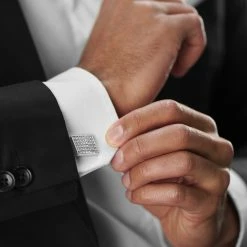 Warren Asher Square Silver-Tone Bling Sparkling Stone Cufflinks -Cheap TIE CLIPS Store rel megashoot cufflinks 12 6863 1