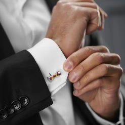 Warren Asher Striped Silver-Tone, Canary Yellow & Deep Red Mallet Cufflinks 8 Warren Asher Striped Silver-Tone, Canary Yellow & Deep Red Mallet Cufflinks -Cheap TIE CLIPS Store rel megashoot cufflinks 16 9689