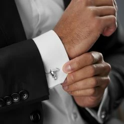 Warren Asher Silver-Tone Steer Head Cufflinks -Cheap TIE CLIPS Store rel megashoot cufflinks 18 3836