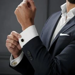 Warren Asher Gold-Tone & Black Stylish Octagonal Cufflinks -Cheap TIE CLIPS Store rel megashoot cufflinks 2 3822