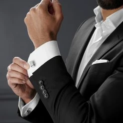 Warren Asher Rectangle Silver-Tone Robust Cufflinks -Cheap TIE CLIPS Store rel megashoot cufflinks 2 3844