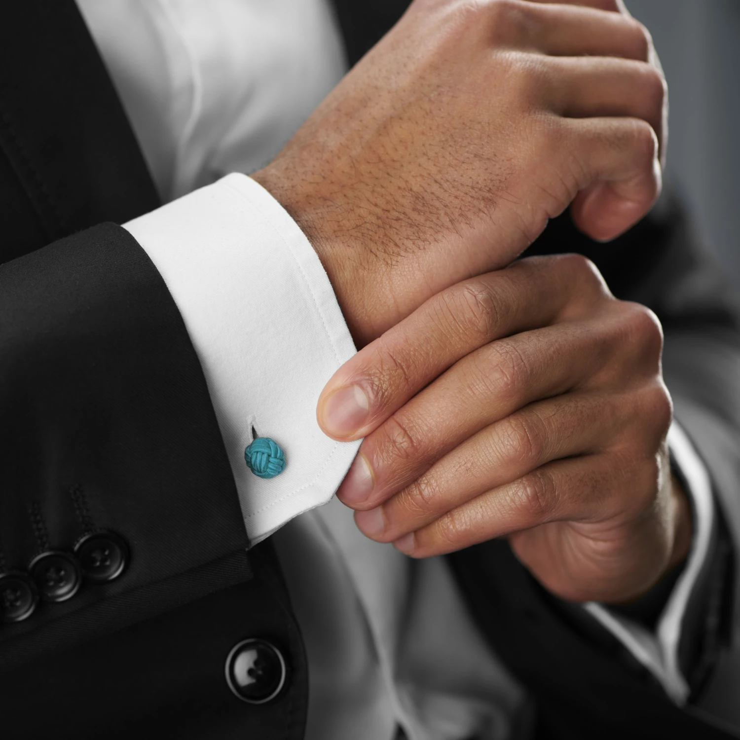 Warren Asher Turquoise Blue Knot Cufflinks 4 Warren Asher Turquoise Blue Knot Cufflinks - Image 4