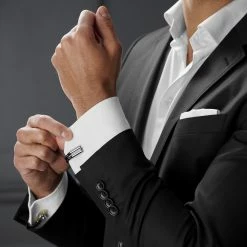 Warren Asher Black Double Merge Cufflinks -Cheap TIE CLIPS Store rel megashoot cufflinks 2 8279