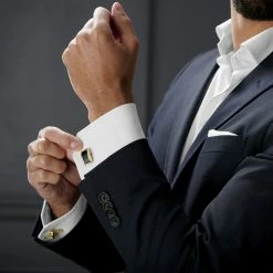 Warren Asher Gold-Tone & Black Detail Chain Cufflinks -Cheap TIE CLIPS Store rel megashoot cufflinks 2 8285