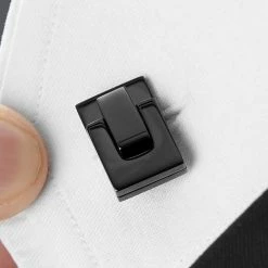 Lucleon Rectangular Gunmetal Stacked Stainless Steel Cufflinks -Cheap TIE CLIPS Store rel megashoot cufflinks 2 8590 bm3