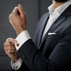 Warren Asher Round Gold-Tone & Tiger's Eye Stone Cufflinks -Cheap TIE CLIPS Store rel megashoot cufflinks 2 9398