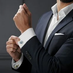 Warren Asher Round Silver-Tone Blue & Green Aquamarine Squared Cufflinks 8 Warren Asher Round Silver-Tone Blue & Green Aquamarine Squared Cufflinks -Cheap TIE CLIPS Store rel megashoot cufflinks 2 9427