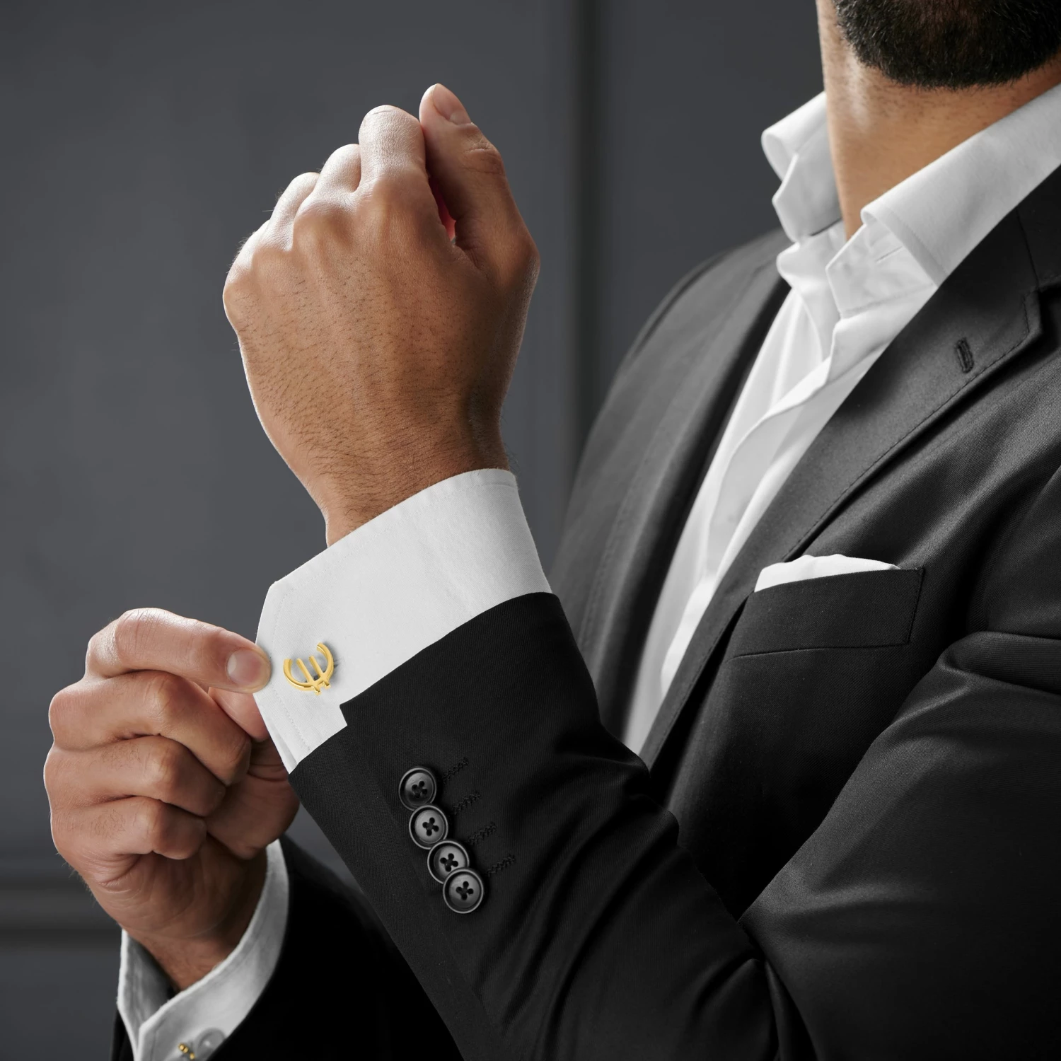 Warren Asher Gold-Tone Euro Sign Cufflinks 4 Warren Asher Gold-Tone Euro Sign Cufflinks - Image 4