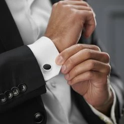 Warren Asher Round Simple Silver-Tone & Black Disc Cufflinks 9 Warren Asher Round Simple Silver-Tone & Black Disc Cufflinks -Cheap TIE CLIPS Store rel megashoot cufflinks 3 3798