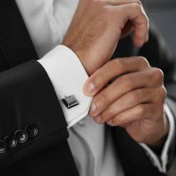 Warren Asher Square Rounded Black Cufflinks -Cheap TIE CLIPS Store rel megashoot cufflinks 3 6862