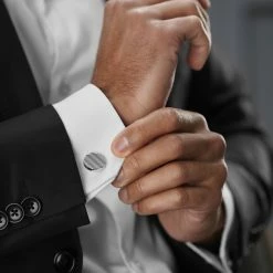 Warren Asher Oval Silver-Tone Etched Surface Cufflinks -Cheap TIE CLIPS Store rel megashoot cufflinks 3 9423