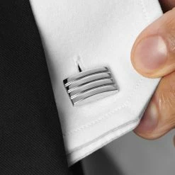 Warren Asher Rectangle Silver-Tone Stylish Crossed Cufflinks -Cheap TIE CLIPS Store rel megashoot cufflinks 4 3821 bm2