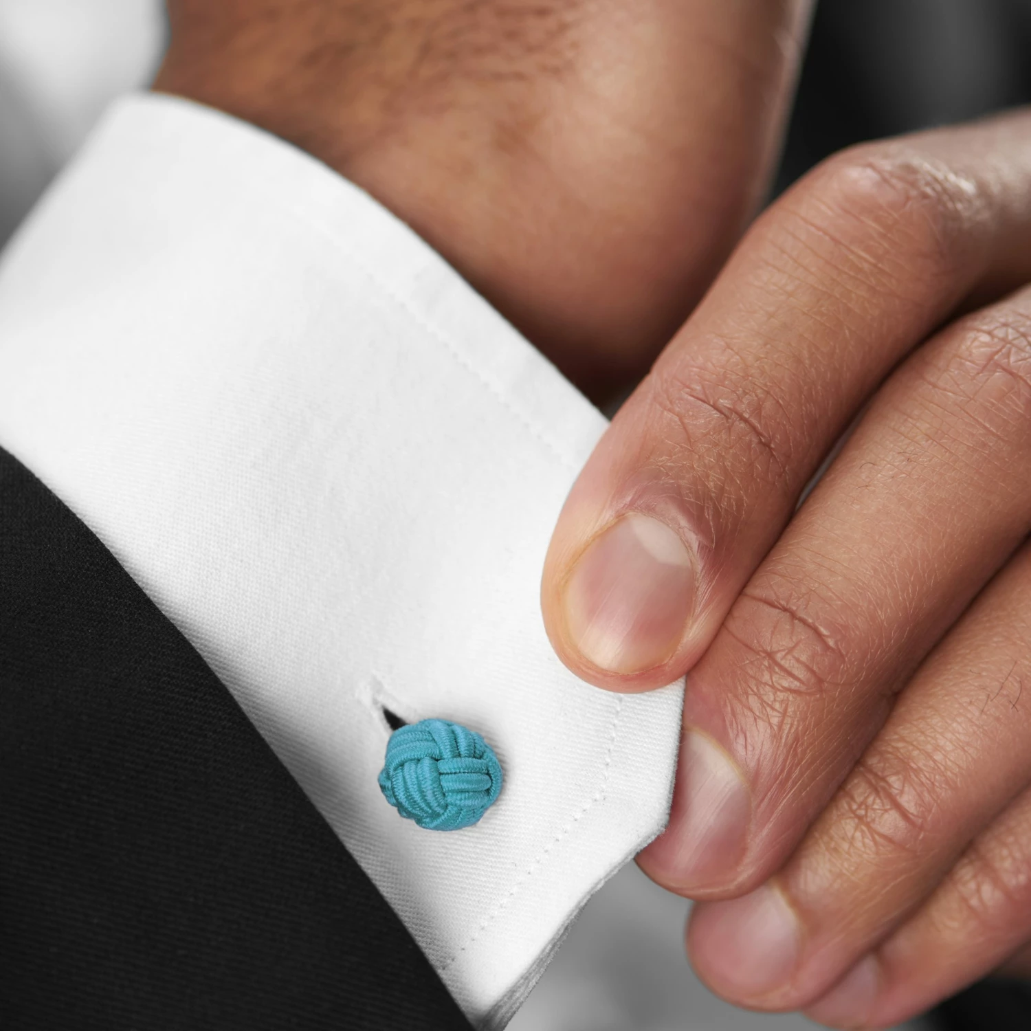 Warren Asher Turquoise Blue Knot Cufflinks 3 Warren Asher Turquoise Blue Knot Cufflinks - Image 3