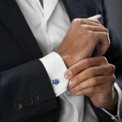 Warren Asher Silver-Tone & Cobalt Blue Twisted Cufflinks 6 Warren Asher Silver-Tone & Cobalt Blue Twisted Cufflinks -Cheap TIE CLIPS Store rel megashoot cufflinks 5 3796