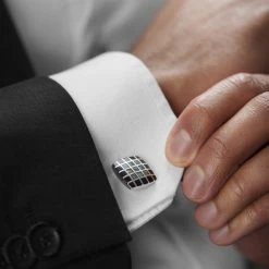 Warren Asher Square Silver-Tone Bold & Ornate Squares Cufflinks -Cheap TIE CLIPS Store rel megashoot cufflinks 5 9424