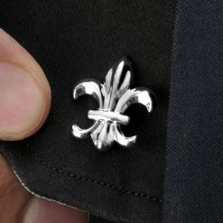 Warren Asher Silver-Tone Royal Lily Cufflinks -Cheap TIE CLIPS Store rel megashoot cufflinks 6867 1 bm2