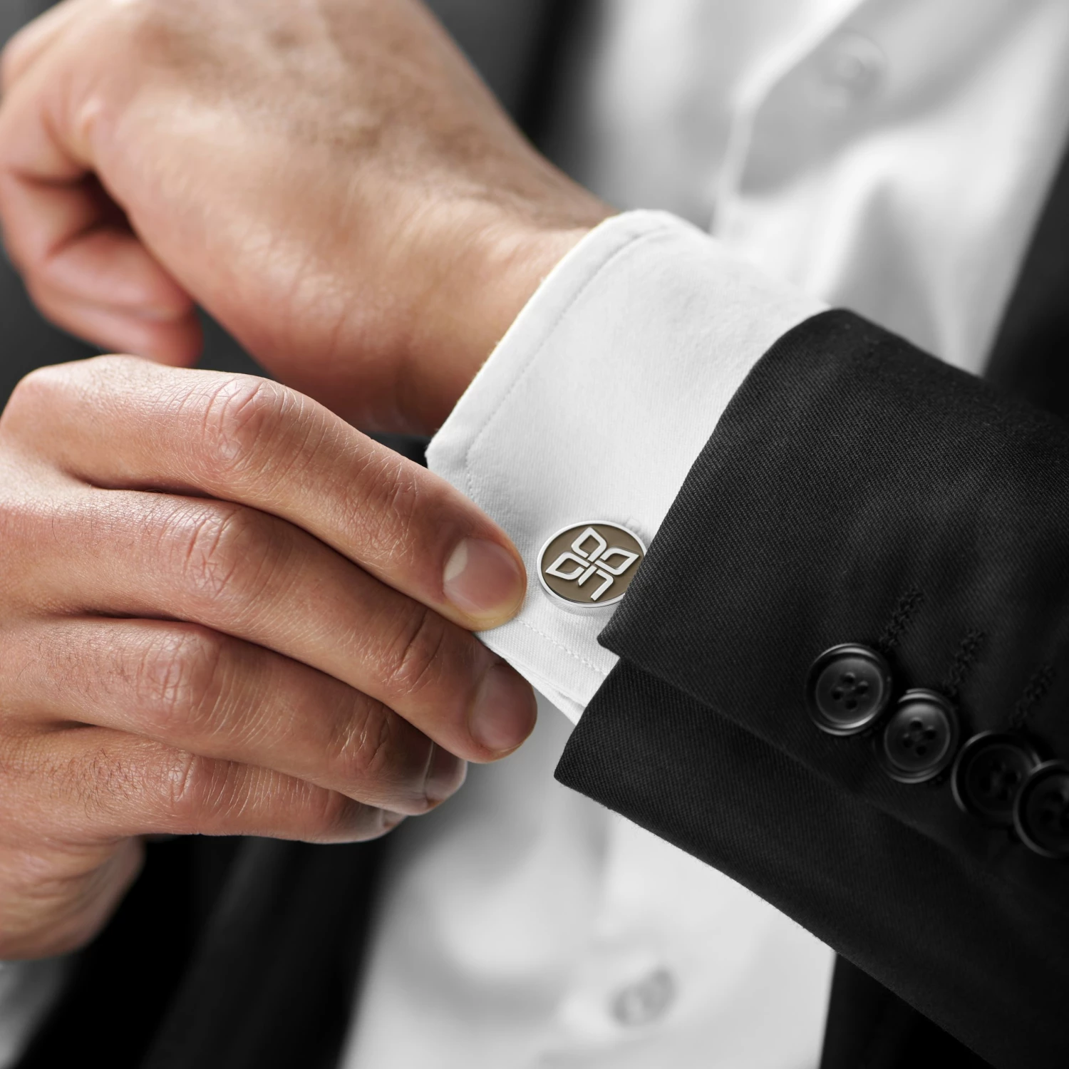 Bohemian Revolt Geo Remix | Round Silver-Tone Stainless Steel Cufflinks 3 Bohemian Revolt Geo Remix | Round Silver-Tone Stainless Steel Cufflinks - Image 3