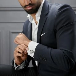 Warren Asher Triangle Mechanical Movement Stainless Steel Cufflinks -Cheap TIE CLIPS Store rel megashoot cufflinks 8270 1