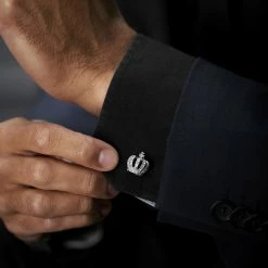 Warren Asher Silver-Tone Royal Crown Cufflinks -Cheap TIE CLIPS Store rel megashoot cufflinks 8616 3