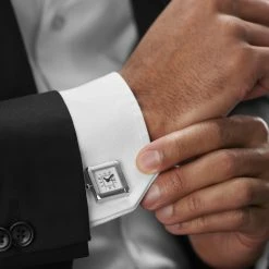 Warren Asher Square Silver-Tone Watch Stainless Steel Cufflinks 11 Warren Asher Square Silver-Tone Watch Stainless Steel Cufflinks -Cheap TIE CLIPS Store rel megashoot cufflinks 9 8272