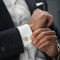 Warren Asher Round Gold-Tone & Black Secret Service Cufflinks 10 Warren Asher Round Gold-Tone & Black Secret Service Cufflinks -Cheap TIE CLIPS Store rel megashoot cufflinks 9 8618