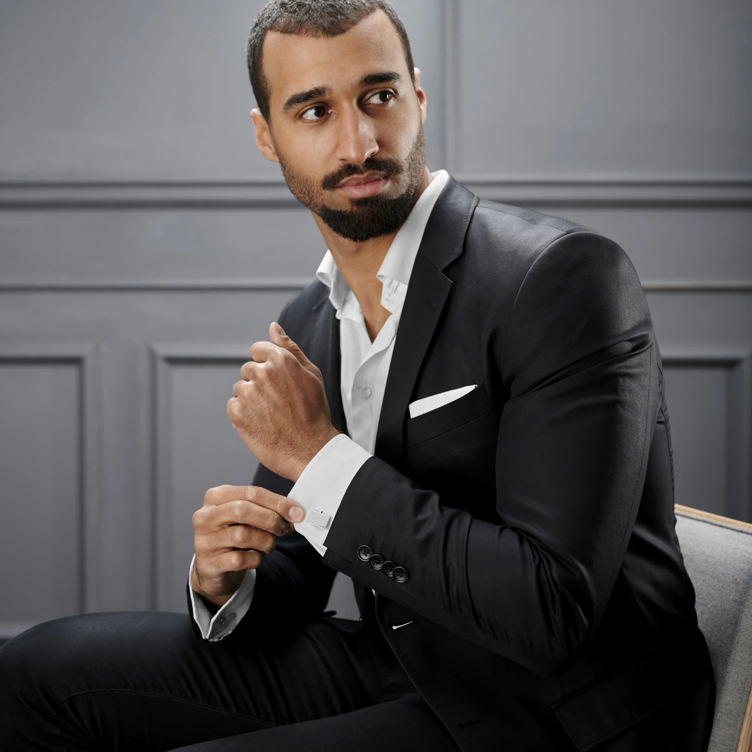 Warren Asher Rectangle Silver-Tone Reverse Style Cufflinks 4 Warren Asher Rectangle Silver-Tone Reverse Style Cufflinks - Image 4